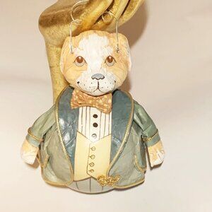 Vintage Louis Nichole Paper Mache Dog Christmas Ornament 1983 Kurt Adler